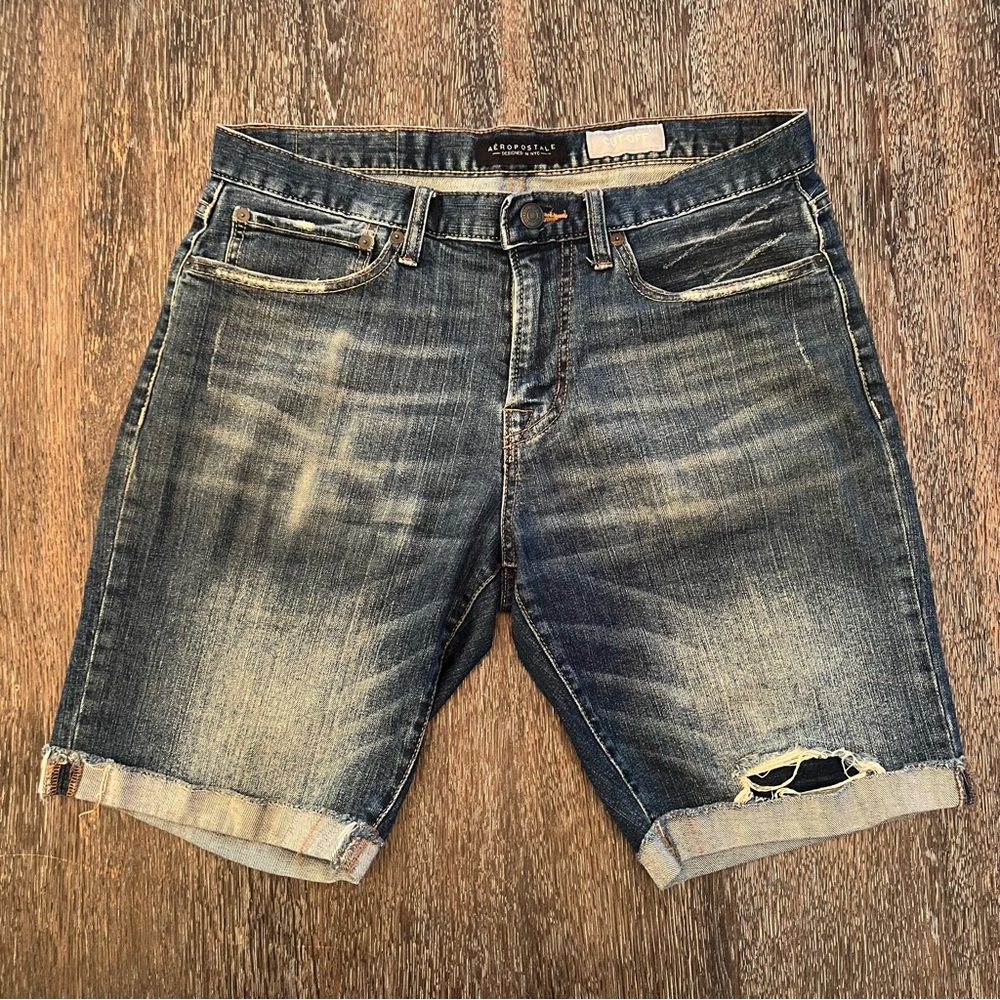 Aeropostale • Cutoff Cuffed Distressed Denim Jean Shorts Size 29